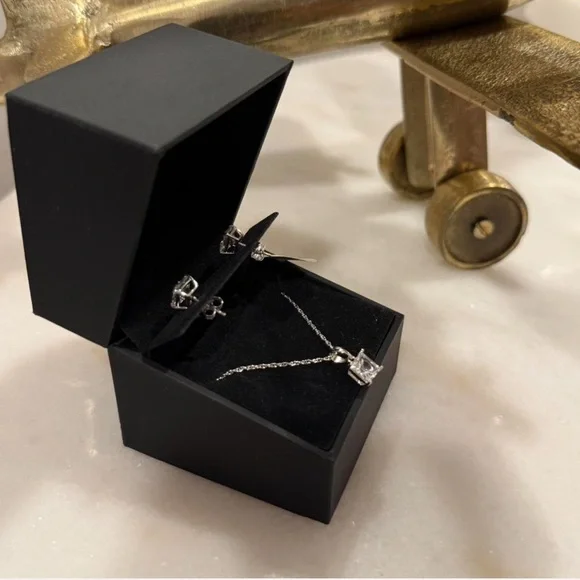 Zales Silver Earring and Necklace Set - Picture 4 of 5